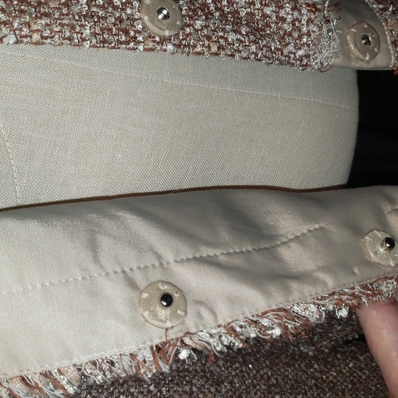 Jones New York Collection Lined Fray Fringe Long Sleeve Jacket Blazer - Picture 6 of 8